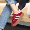New red leather German training shoes women's versatile platform casual sports shoes retro board shoes Forrest Gump shoes