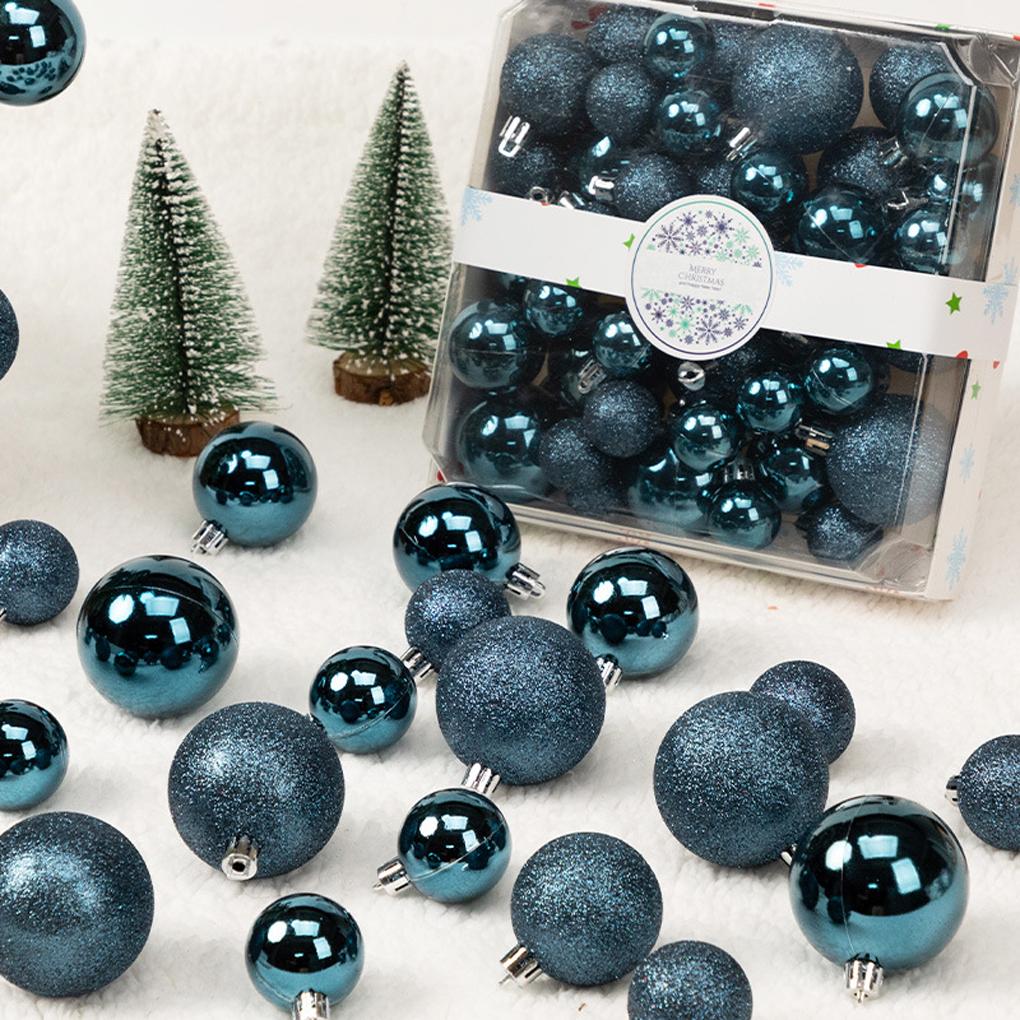 44PCS High-quality Plastic Christmas Ball Set 3cm 4cm 5cm Xmas Ornament Ball Suspensable Xmas Baubles Home