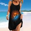 Women's Beach Dress Mini Dress Colored Drawing Print Casual Modern Dress Sleeveless Loose Fit Outdoor Daily Summer
