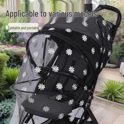Baby Stroller Frame with Zipper & Embroidery Mosquito Net, Foldable & No Installation Needed.