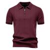 TrendHub Men's Solid Color Sport Zipper Polo Shirt Athletic Social Polo Shirts for Men Office Slim Fit Polo