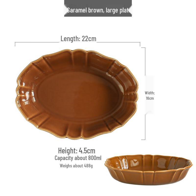 

Керамическое овальное блюдо для запекания с волнистым краем ZISIZ