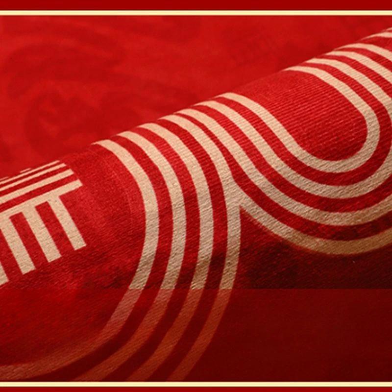VIKAMA Chinese New Year Entry Door Mat Door Mat Entry And Exit Safe Red Festive Doormat Fu Character Carpet Home Decoration