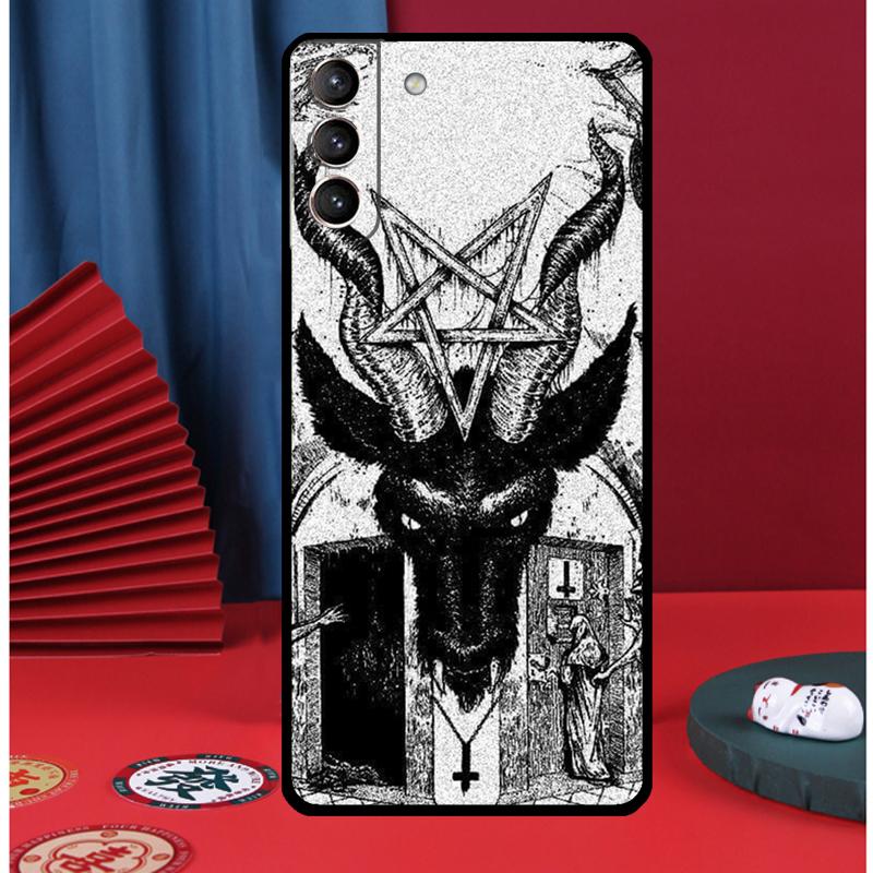 Pentagram 666 Demonisk Satanisk Telefonfodral För Samsung Galaxy S24 Ultra S9 S10 S20 FE S21 S22 S23 Plus S25 Ultra Baksida