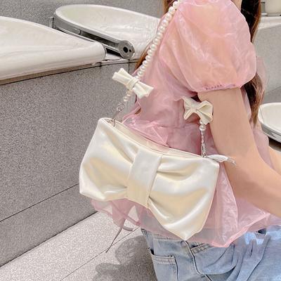 Fashion γυναικεία τσάντα ώμου με μαργαριταρένια αλυσίδα χειρός Απλές casual τσάντες casual τσάντα χιαστί