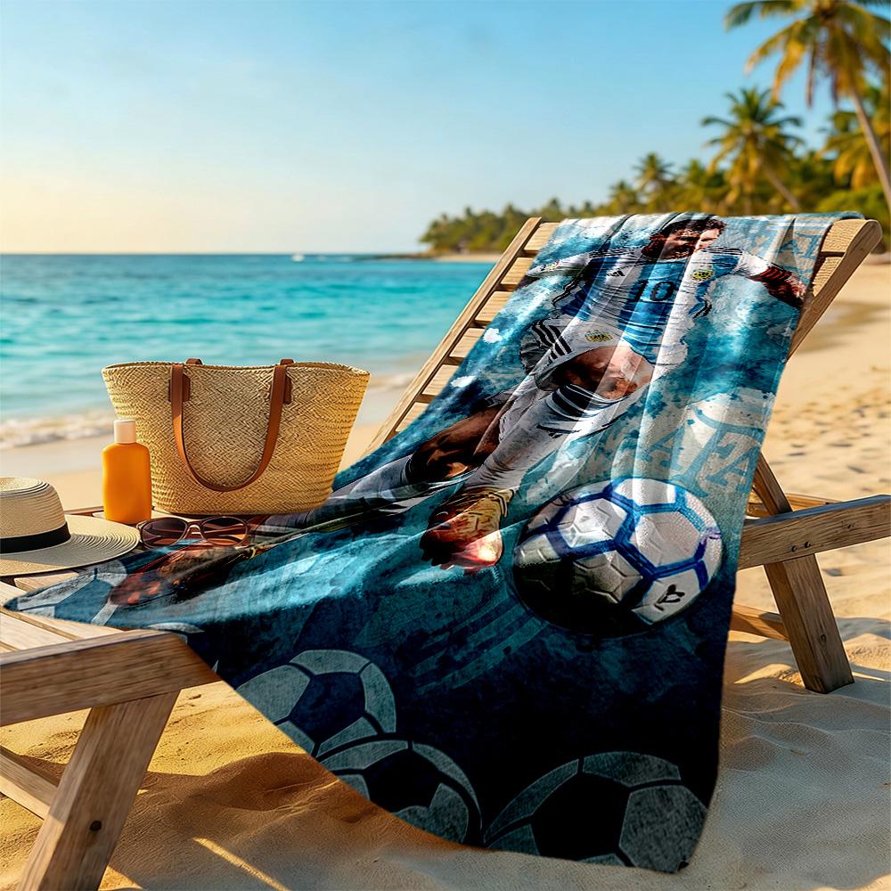 Messi Beach Towel Quick-Dry Soft Microfiber Comfortable Lightweight Portable for Swimming,Beach,Camping, Travel, Beach Accessories,Gym