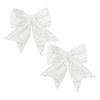 2Pcs Christmas Glitter Bowknot Reusable DIY Xmas Tree Gift Box Wreath