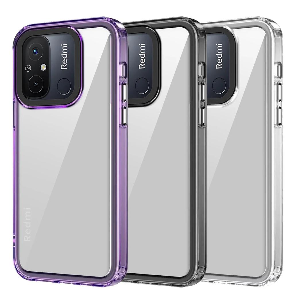 Deksel til Xiaomi Redmi 12C 12 5G A1 A2 Plus Note 12 Pro 5G 12 5G 11S 4G 11 Pro Holdbar TPU-ramme + Akryl bakside Gjennomsiktig deksel
