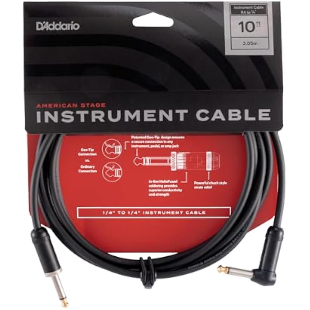 D Addario Daddario Shield Cable (Guitar Shield) American Stage Instrument Cable PW-AMSGRA-10 (3m ...