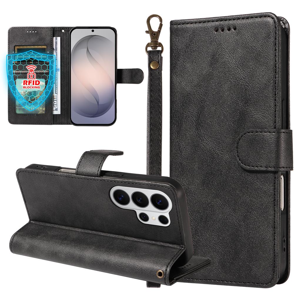 Cowhide Pattern Leather Phone Case for Samsung Galaxy S26 Ultra S25 Edge S24 Plus S23 Fe S22 S21 S20 Card Holder Flip Cover