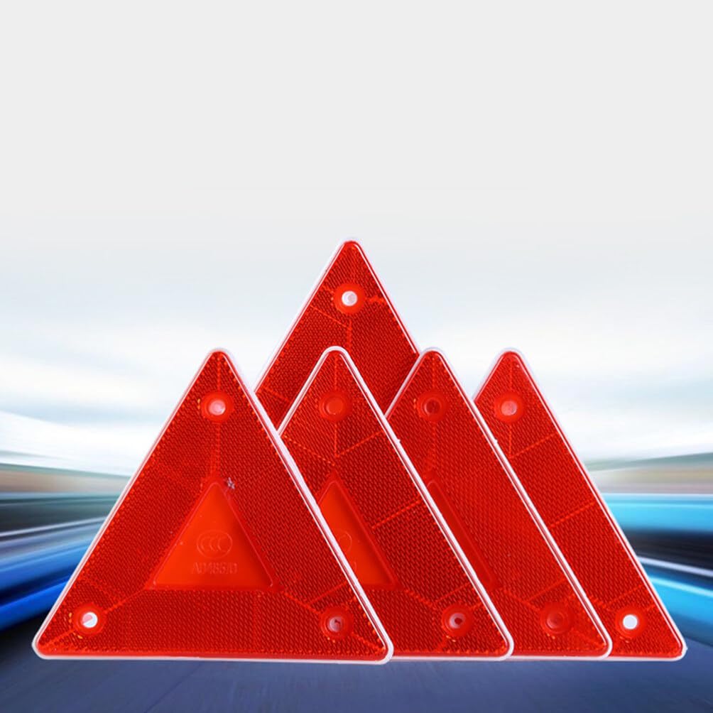 Ledmomo Triangular Car Warning Slow Vehicle Day and Night Collision Prevention for and Campers 10-Piece Reflector, Triangle, Sign, Use, Rear-End