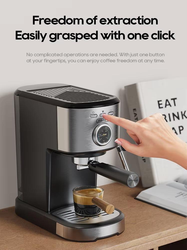 New HiBREW Espresso Coffee Machine Cafetera Semi Automatic Coffee Maker 20Bar Visual Temperatura H5A