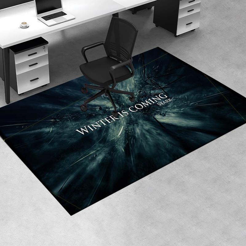

Winter is Coming: Stark Edition Abstract Art Print Office Mat Home Decor Office Desk Chair Rugs Chair Carpet for office Chair Mat Gift For H 60cm by 90cm