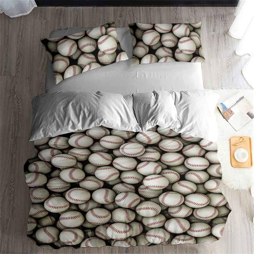 Baseball Three-Piece Quilt Cover Digital Printing Bedding Set Bed Cover