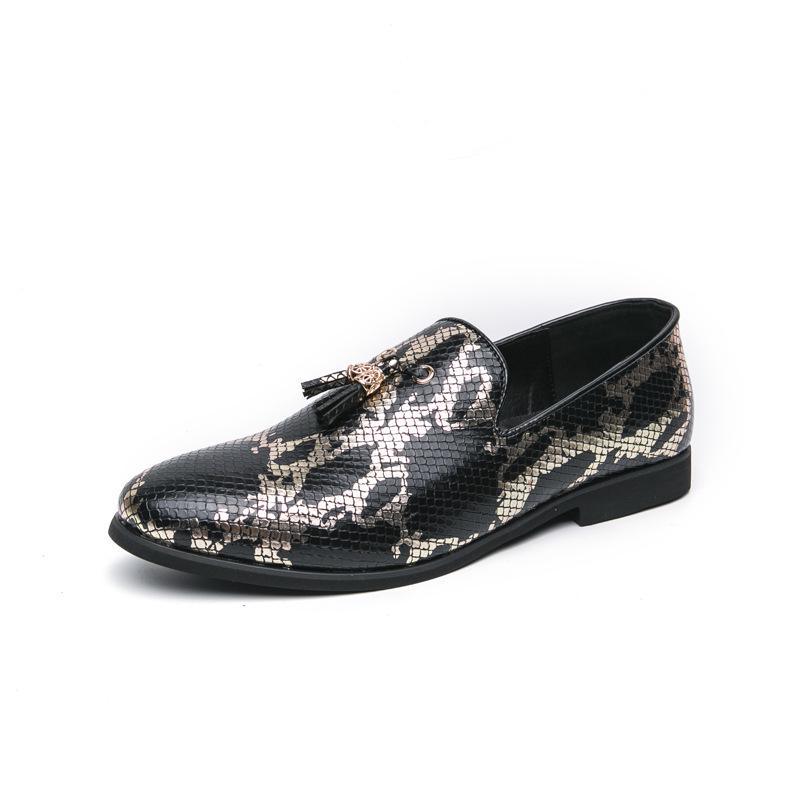 Men s Large Size Slip-On Tassel Loafers: Lightweight Leather Shoes for Spring and Autumn 45 чёрный
