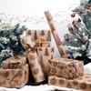 3m/Rolle Weihnachtspapier, Schwarze Kiefernzapfen Weihnachtsbaumglocke Weihnachten Dekoration Rollenverpackung Kraftpapier