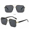 Rimless Square Aviator Sunglasses | Gradient Lens Fashion Shades for Men & Women