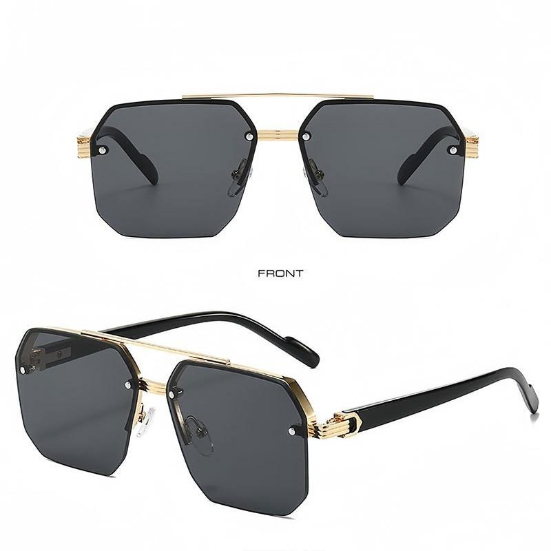 Rimless Square Aviator Sunglasses | Gradient Lens Fashion Shades for Men & Women