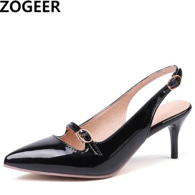 Sommer Damen Sandalen Große Größe 45 Rot Nude Absätze Pumps Mode Spitz Zehenriemen Pantoletten Party Büro Hochzeitsschuhe Damen
