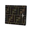 Fendi Ff Logo Monogram Double Fold Design Jacquard Fabric With Leather Wallet Men Wallet Brown 7M0169ALWKF0L3T