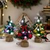 With LED Light Desktop Tree Ornaments 20cm Artificial Christmas Pine Tree  Hotel Office Decor