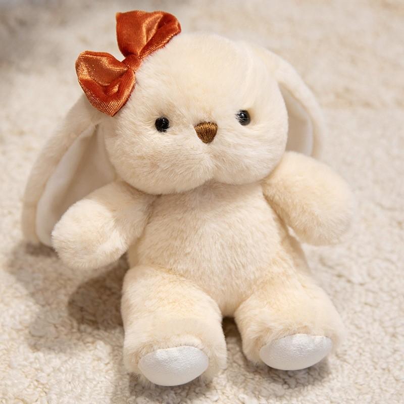 

Plush Rabbit Toy With Bowknot For Children Gift And Sleep Companion Orange Butterfly
