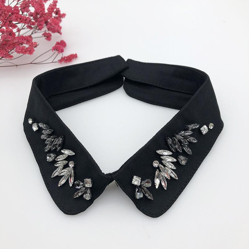 Beading Fake Collar Women Elegant Diamond Detachable Collars for Woman False Shawl Shoulder Wrap Lapel False Collars Woman Tie