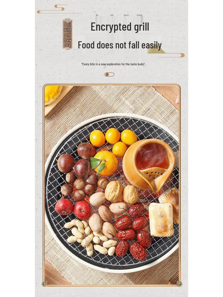 Korean BBQ Portable Outdoor Charcoal Grill, Multifunctional Cooking Grill