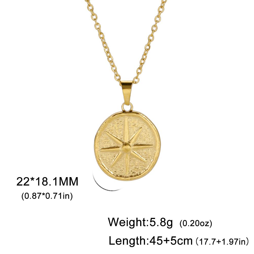 In Boho Sun Star Pendant Necklace for Women Stainless Steel Gold Choker Neck Chain Jewelry Birthday Gift