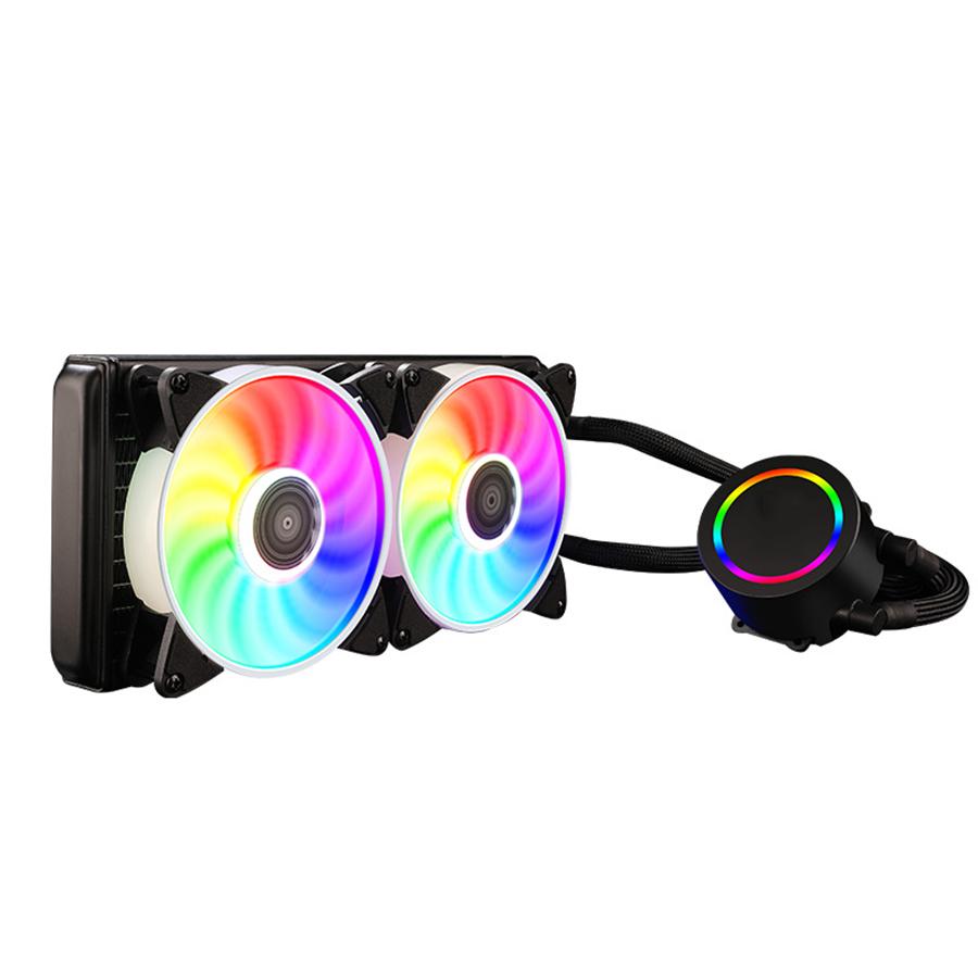

240мм RGB Водяное жидкостное охлаждение вентилятор светящийся ЦП Двойные 120мм ARGB вентиляторы