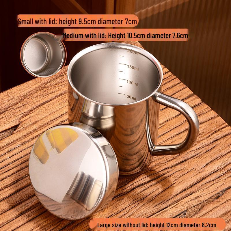 304 Stainless Steel Double-Layer Insulated Mug for Coffee, Tea, and Water - Ideal for Students and Kids