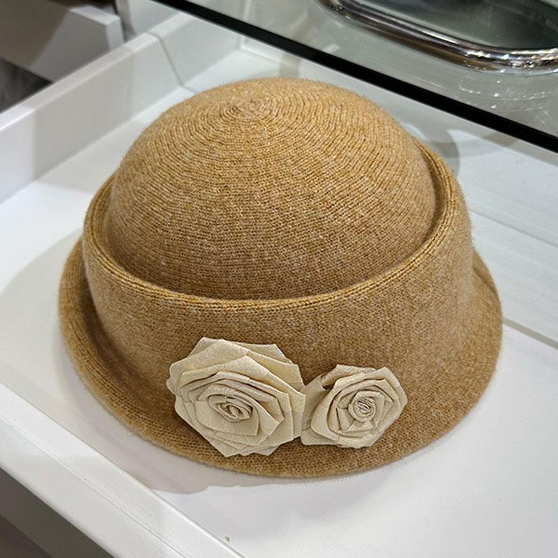 Women Elegant Party Formal Fedora Hat Winter Wool Knitted Warm Cloche Church Hats Fashion Headwear