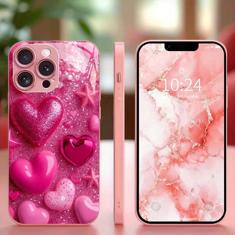 Colorful For Electroplated Glass Phone Case For iPhone 17 16 15 14 13 12 11 Pro Max Plus 16E 17Air Cover