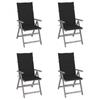 Day and Night - Day and Night Reclining Garden Chairs and Cushions 4 Pcs Solid Acacia Wood