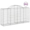 VidaXL Curved Gabion Baskets 11 Pcs 200x50x100/120 Cm Galvanized Iron, Gabion, Gabion Cage, Gabion Wall Basket, Wall 3146329