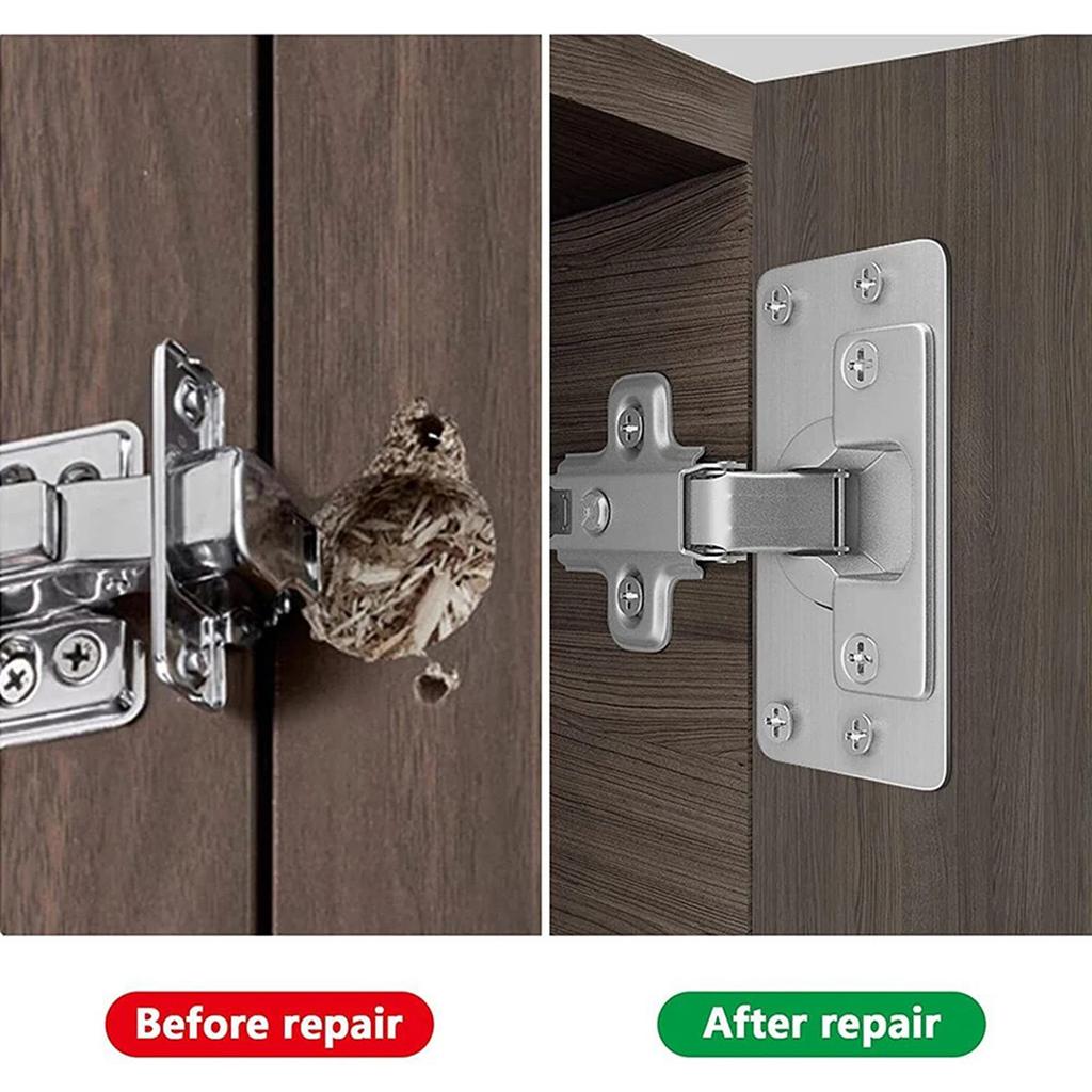 Rustproof Stainless Steel Door Hinge Repair Kit Suitable for Cabinet Doors Includes Screws and Tools Quick Installation