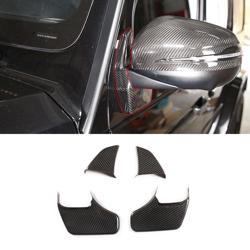 For Mercedes Benz G-Class G500 G63 2019-2025 Real Carbon Fiber Car Side Rearview Mirror Base Shell Cover Sticker Car Accessories