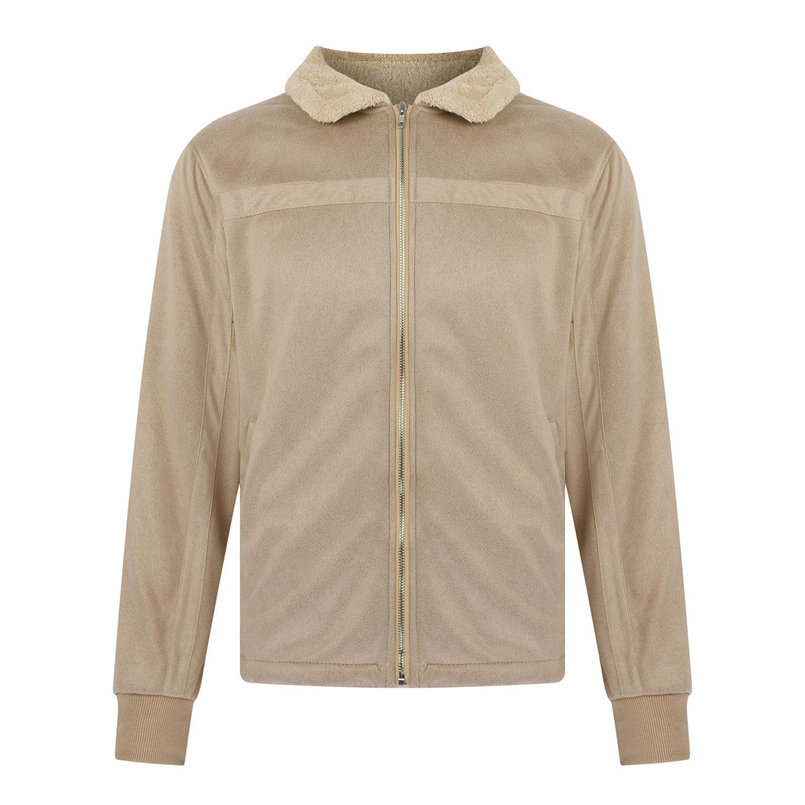 

Men s Large Size Nubuck Plain Composite Leather Jacket Thick Coat 4XL