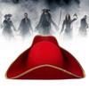 Stylish Red Pirate Captain Hat Cosplay Costume Accessory For Halloween Parties And Events