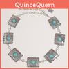 Bohemian Style Artificial Turquoise Metal Waist Chain With Vintage Finish For Women