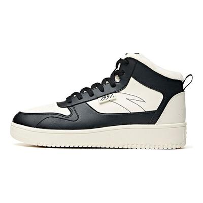 Lifestyle Series Fabric Synthetic Leather Warmth And Slip Resistant Mid-Top Sneakers Men Sneakers White Black 912046920-1