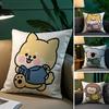 Small Animal Cartoon Happy Sports Pillow Case Comfort Sofa Bed Silky Elegant Invisible Zipper Decorative Cushion Cover