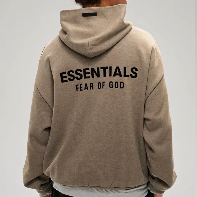 FOG Essentials HHH Unisex Fleecegefütterter Schwerer Kapuzenpullover - Amerikanischer Stil Herbst/Winter Freizeitkleidung