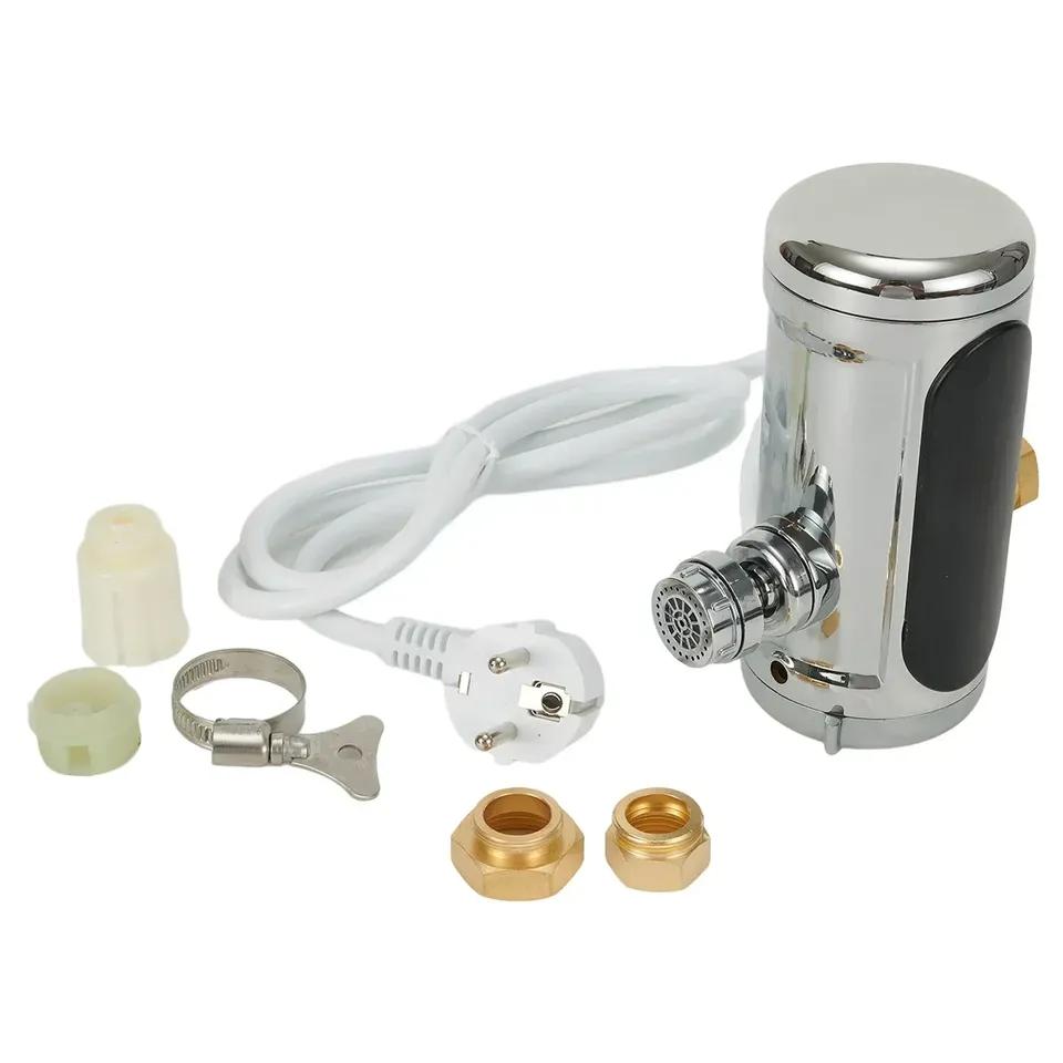 Electric Heating Faucet Instant Heating Faucet Water Heater Hot Cold Purpose With Adapter Gasket MultiFunction Water Heater