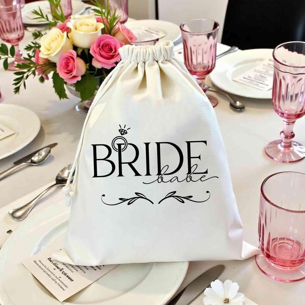 Bride, Babe, Linen Bundle Pockets, Wedding Party Decorations, Bridal Souvenirs, Storage Bags, Wedding Supplies, Available In Various Sizes