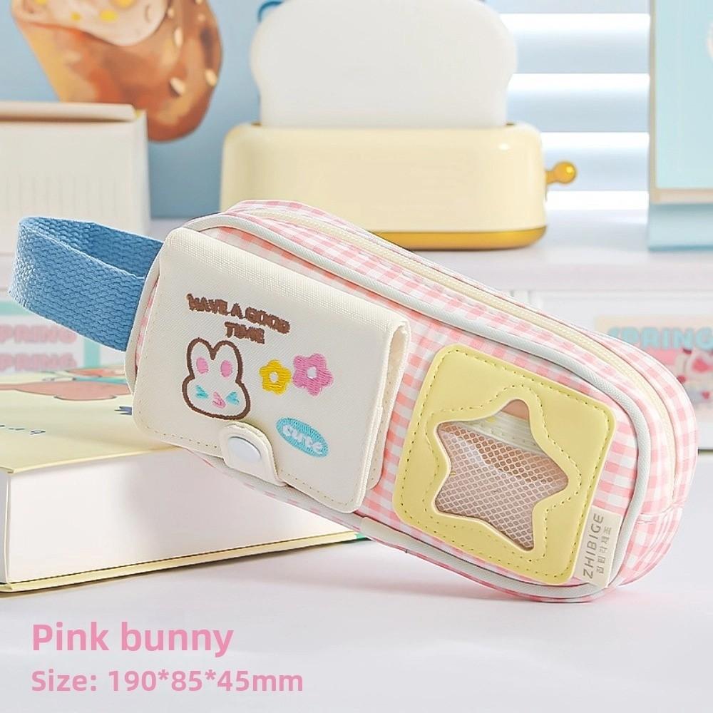 Multilayer Korean Pencil Case Embroidery Ins Pencil Pouch Y2K Cartoon Stationery Bag Unisex