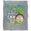 Rick And Morty Floating Heads Soft Touch Blanket