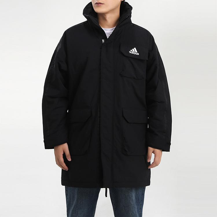 Adidas Utilitas Parka Stand Collar Warm Outdoor Sports Cotton Jacket Winter Men Jacket Black FT2462