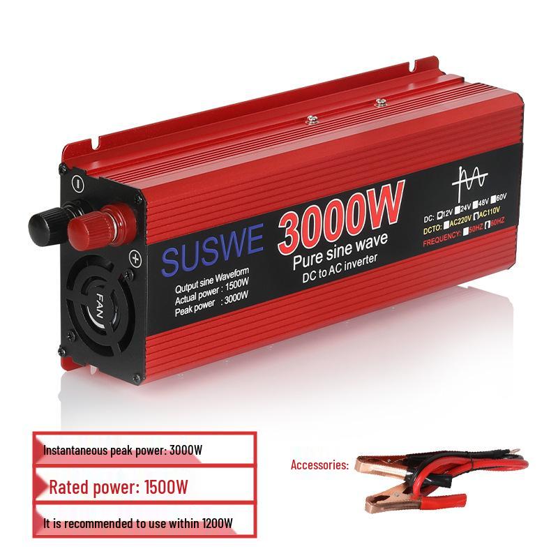 Pure Sine Wave Inverter 12V/24V To 220V for Cars and Trucks with Digital Display