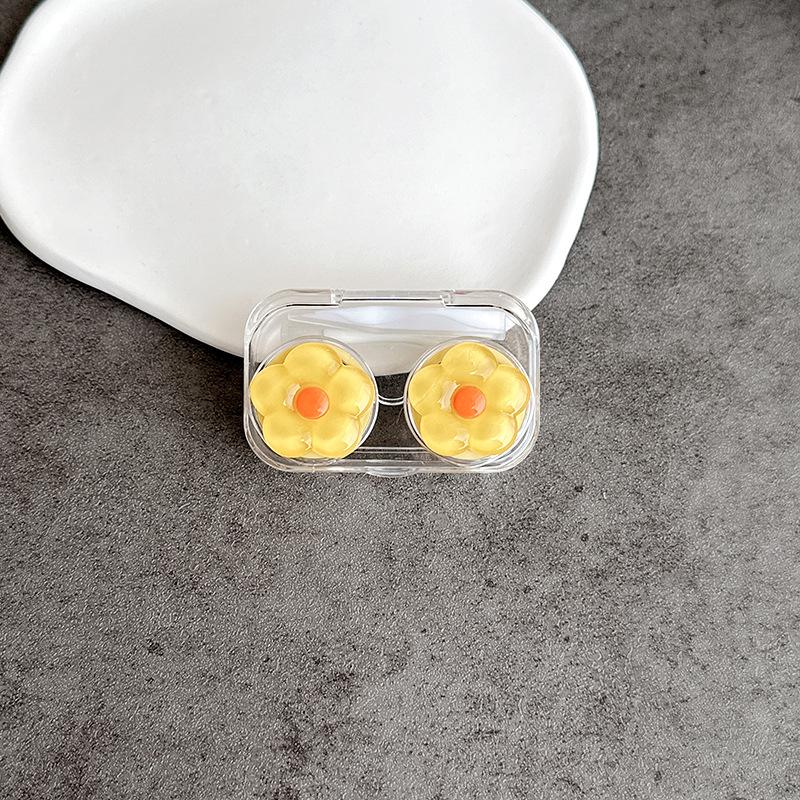 Macaron kolorowe etui na soczewki kontaktowe dziewczyna czarne fioletowe etui na soczewki kontaktowe z silikonową pęsetą mini kieszonkowe pudełko